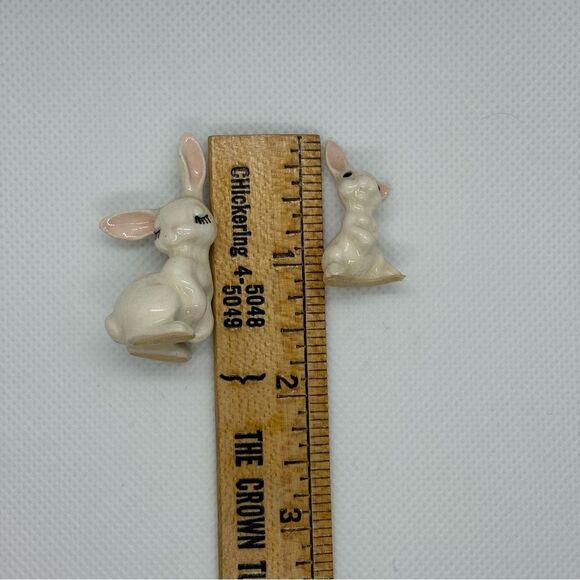 Retired vintage Hagen Renaker Mama and Baby Bunny Miniature Ceramic figures - Picture 8 of 11